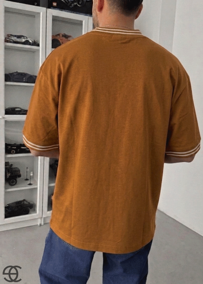 Oversized T-Shirt Eighteen- Καφέ – 3