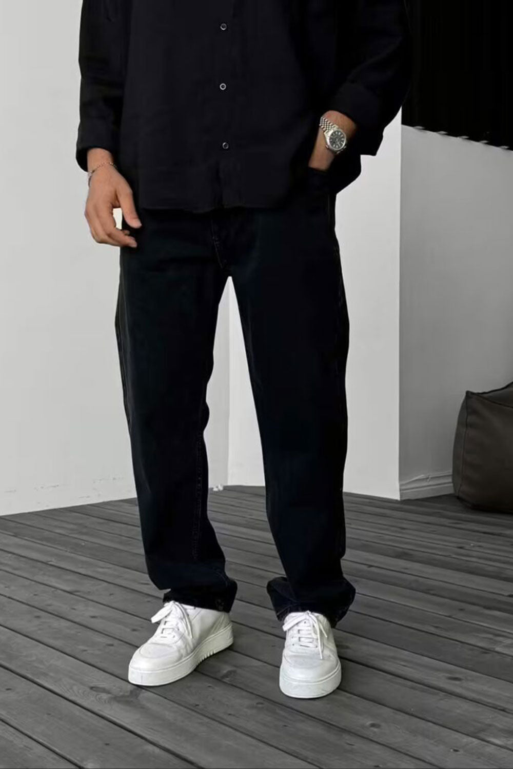 Baggy Τζιν Παντελόνι Total Black – Μαύρο