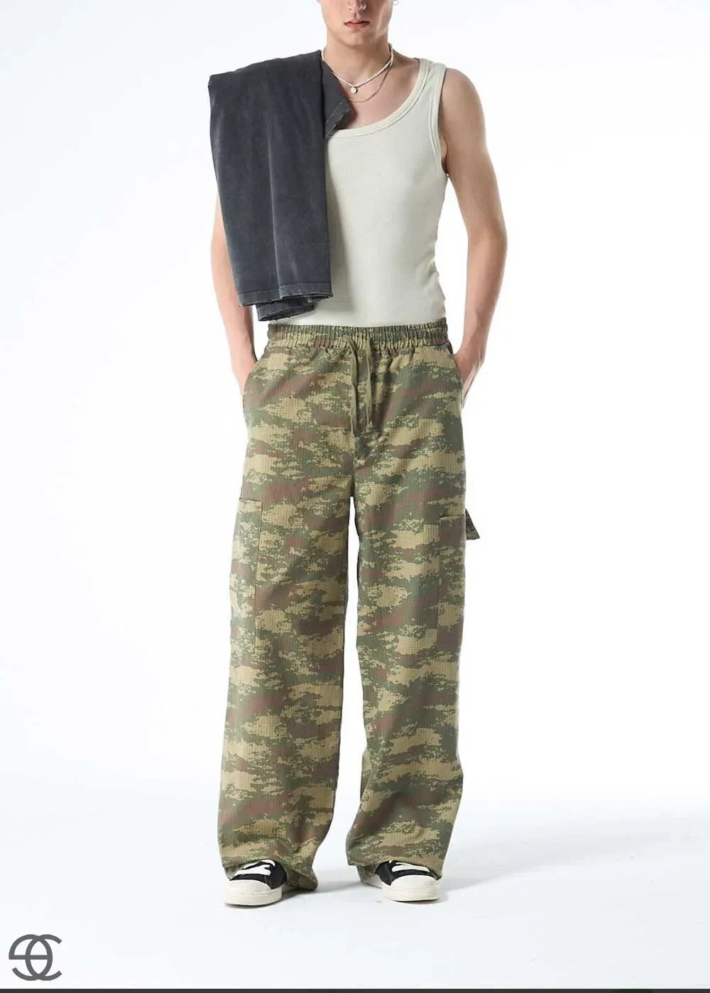 Cargo Παντελόνι Baggy Παραλλαγής – Ανοιχτό Χακί – 5