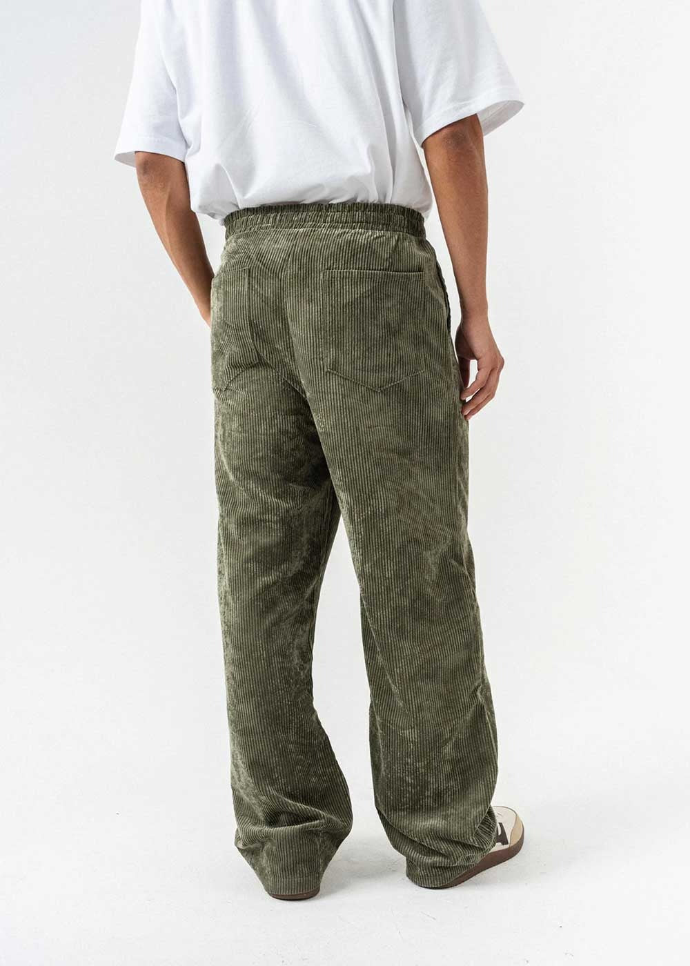 Minimal Premium Κοτλέ Σε Λεπτή Ύφανση – Χακί – 4