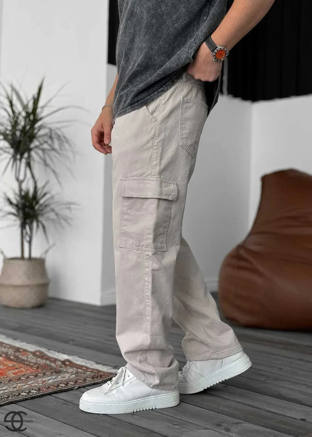Cargo Παντελόνι Baggy – Γκρι Του Πάγου – 5
