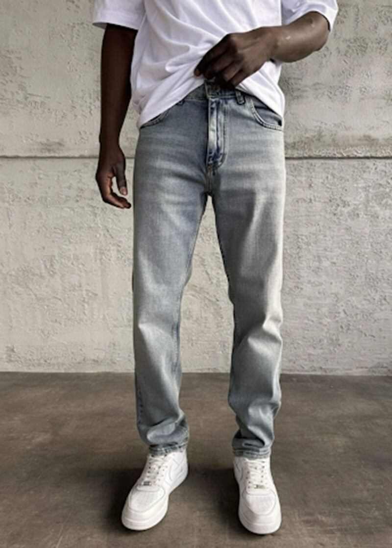 Urban Wash Regular Fit Τζιν Με Ελαστικότητα -Γαλάζιο-γκρι Επεξεργασμένο