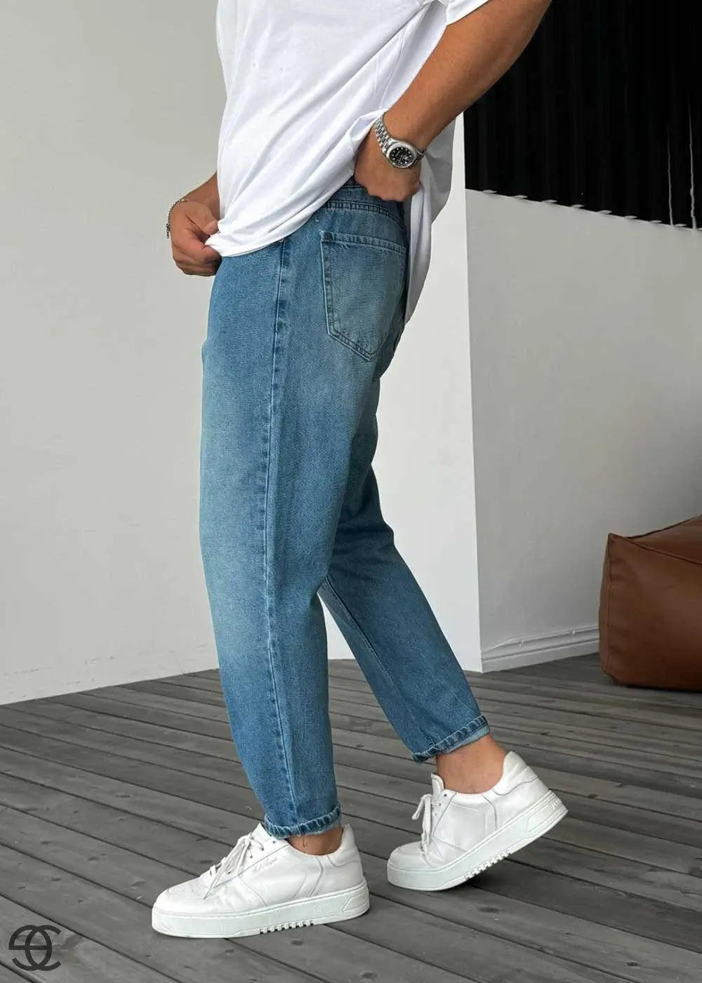 Παντελόνι Τζιν Loose Fit Πεπαλαιωμένο Με Σκίσιμο - Μπλε – 5
