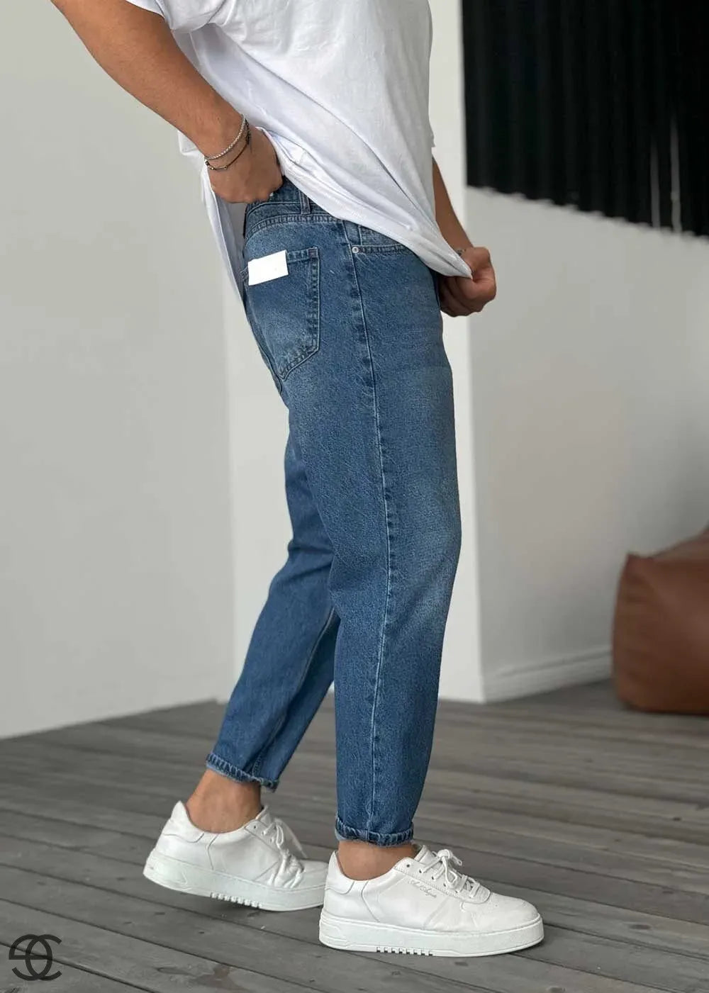 Παντελόνι Τζιν Loose Fit Με Εφέ Πετροπλυμένο - Μπλε – 5