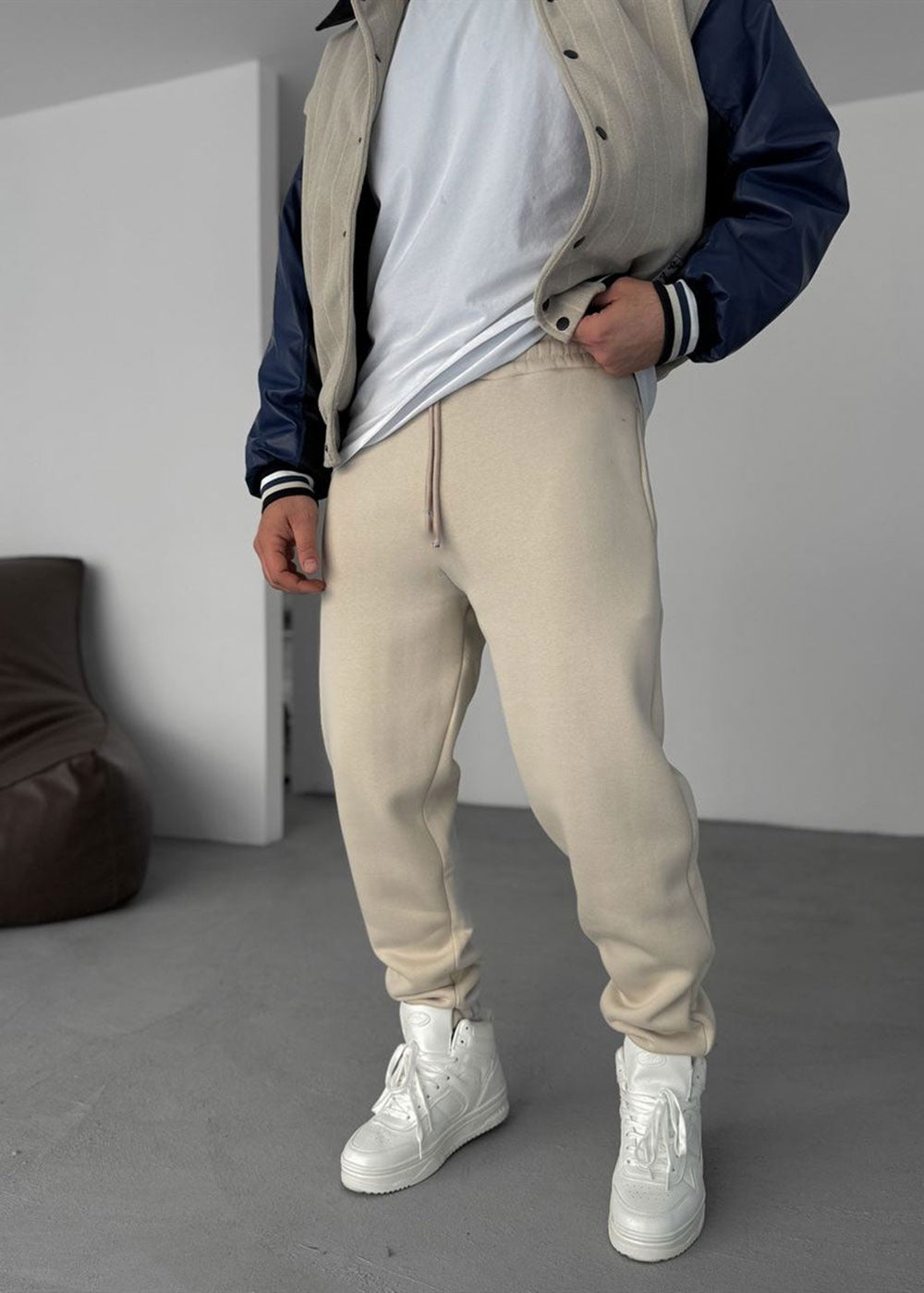 Φόρμα Jogger Με Εσωτερική Επένδυση Λάστιχο Στο Τελείωμα – Μπεζ