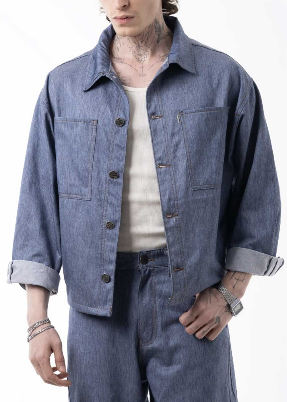 Denim Co-ord Azure Set – Μπλε Denim – 5