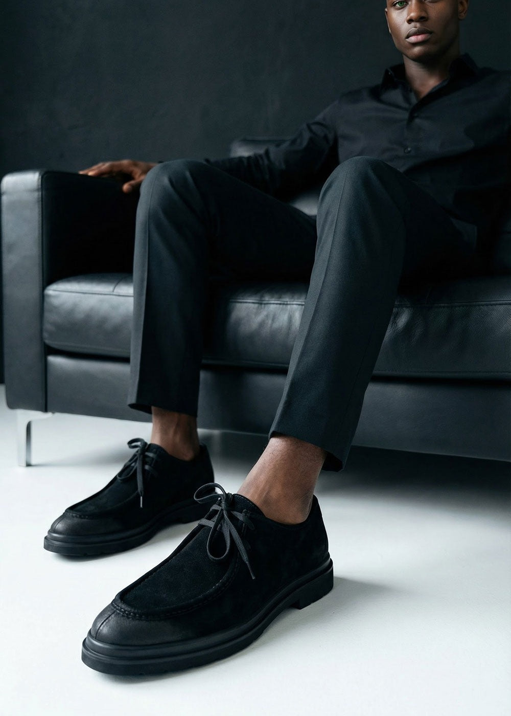 Premium Suede Chunky Derby – Μαύρο – 6