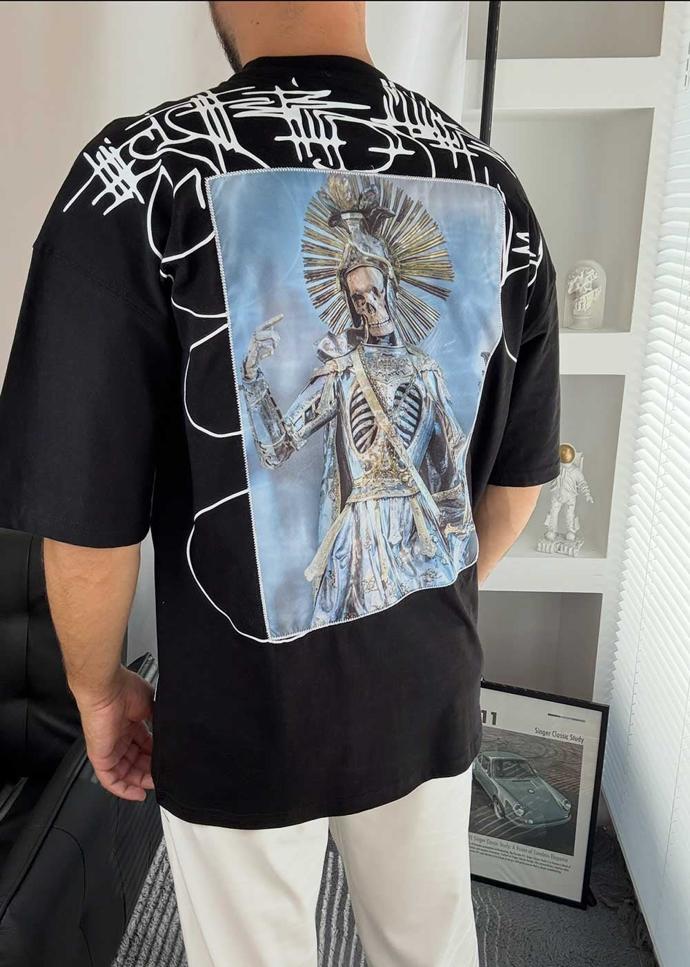 Calm Down Oversized T-Shirt – Μαύρο – 5