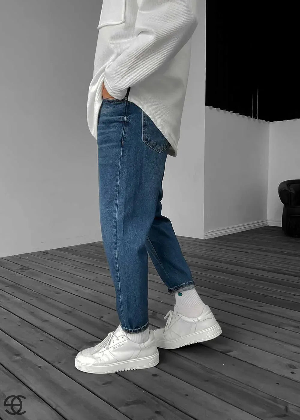 Παντελόνι Τζιν Loose Fit επεξεργασμένο – Μπλε – 5