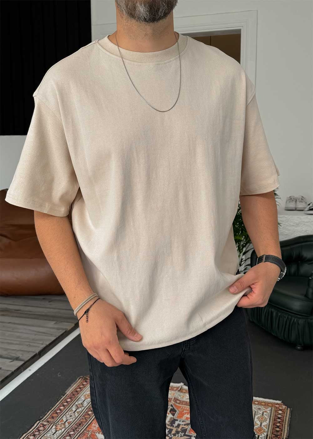 Basic Relax T-Shirt – Μπεζ