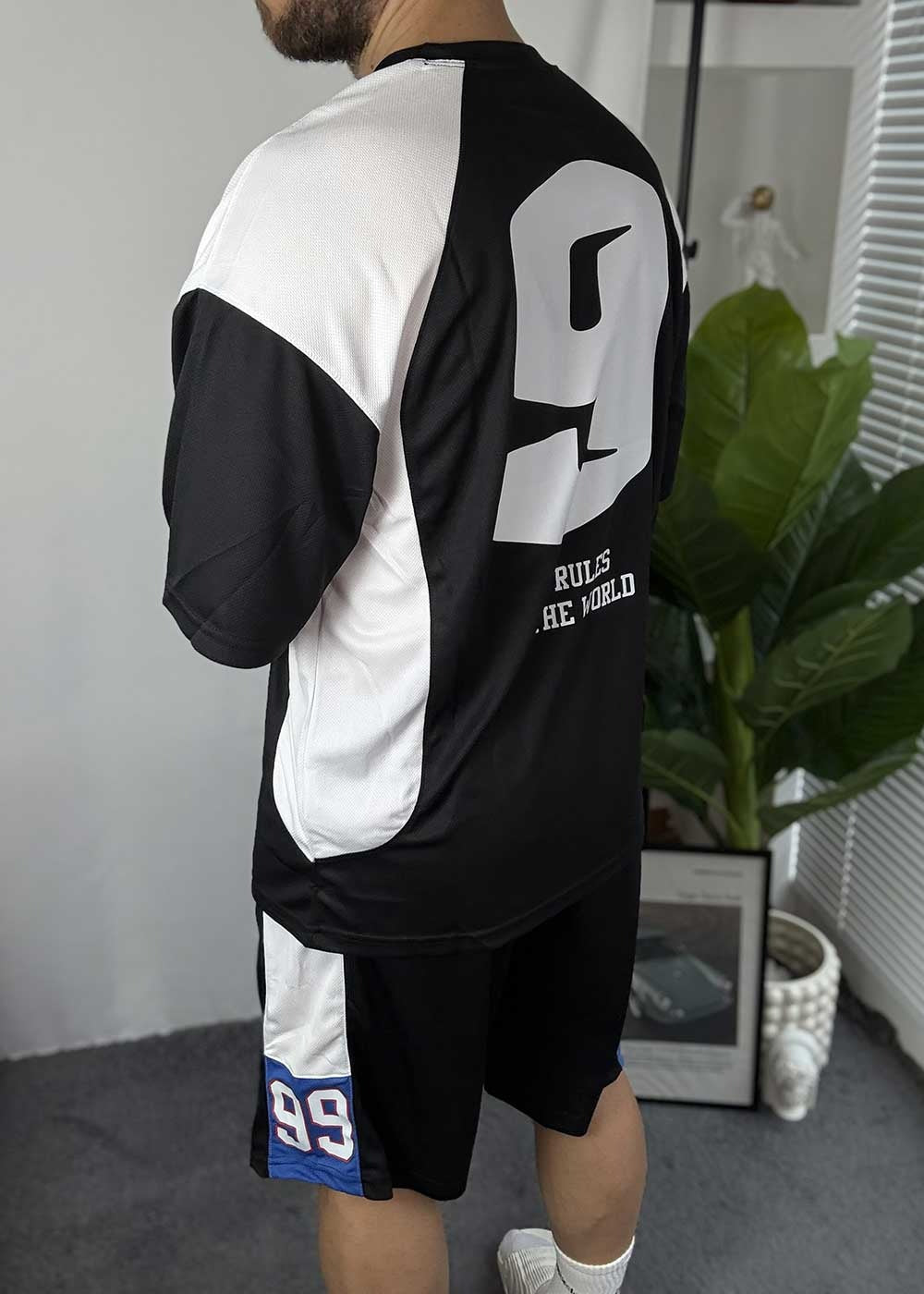 Αθλητικό Σετ Tshirt και Βερμούδα Rules the World – Μαύρο – 6