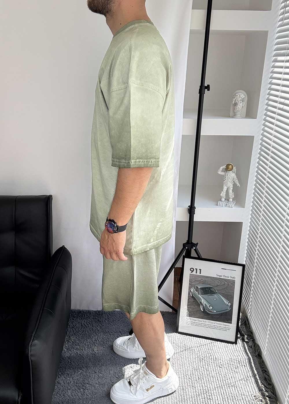 Basic Oversized Σετ Acid Wash – Ξεβαμμένο Πράσινο – 5