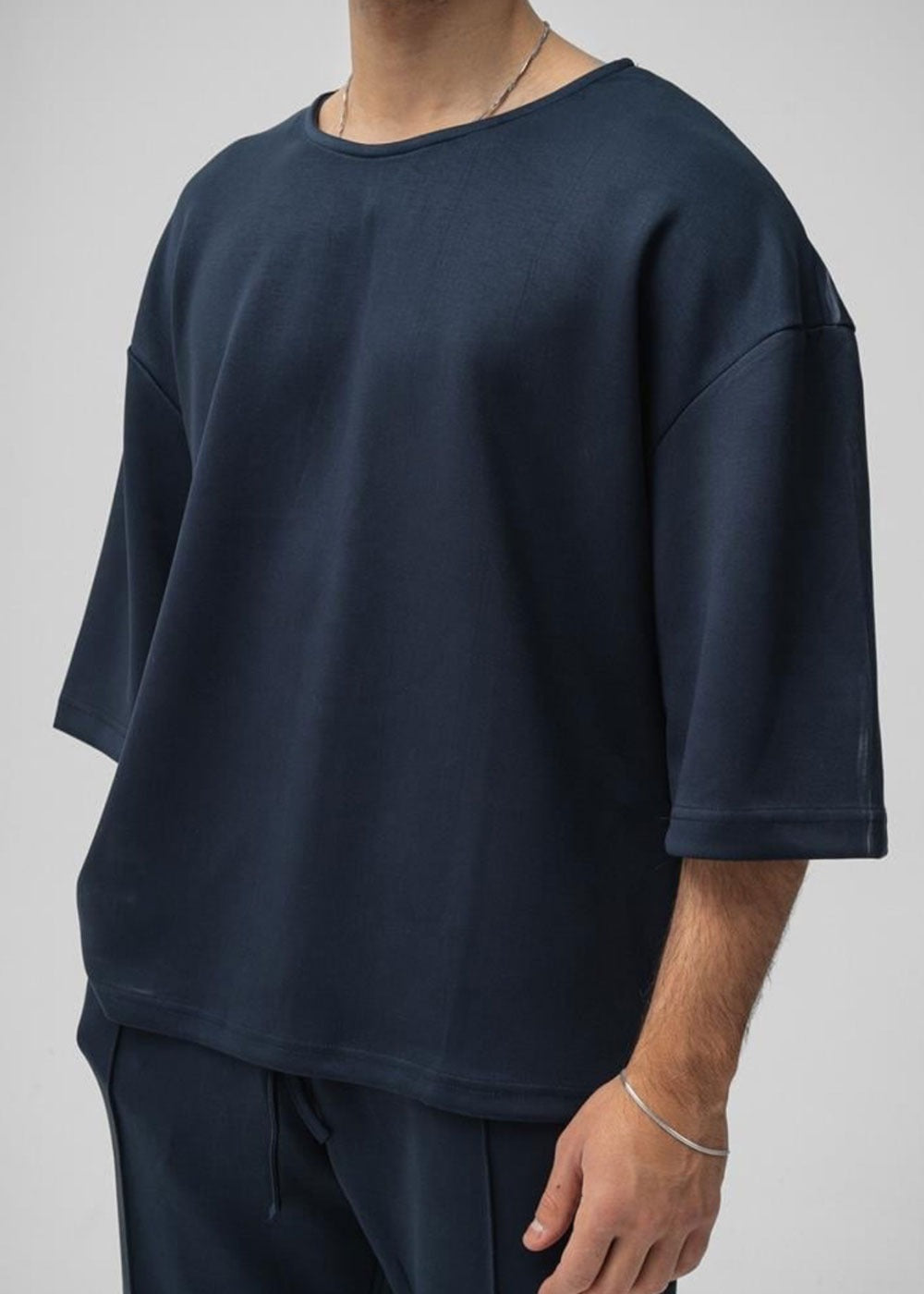 Minimal Co-Ord Set Jogger και 3/4 Μπλούζα με Ελαστικό Ύφασμα – Μπλε – 6