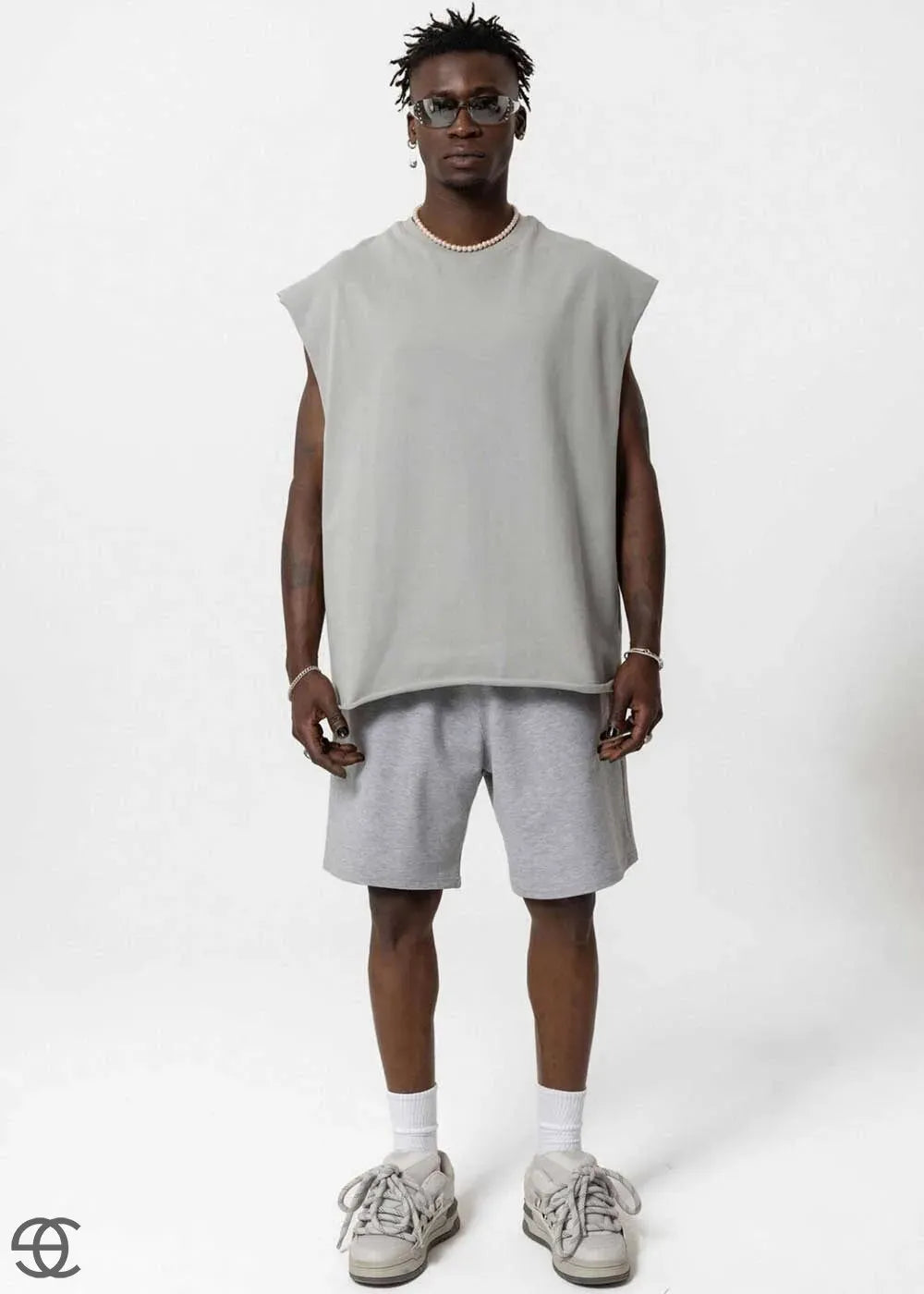 Basic Oversized Αμάνικο T-Shirt – Γκρι – 6