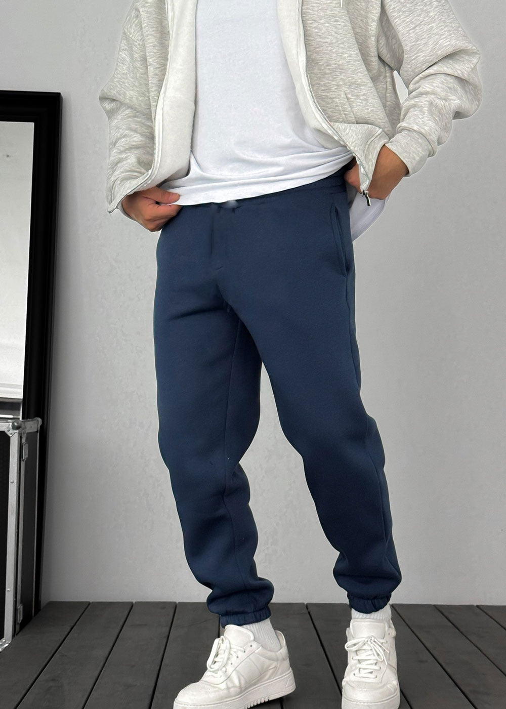 Φόρμα Jogger Με Εσωτερική Επένδυση Λάστιχο Στο Τελείωμα – Πετρολ Μπλε