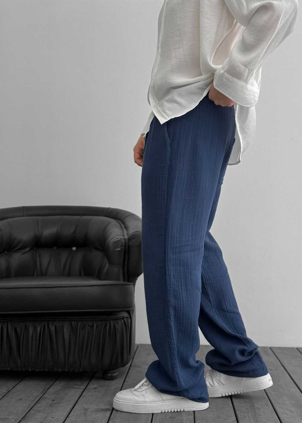 Παντελόνι Baggy Muslin Breeze – Navy Blue – 6