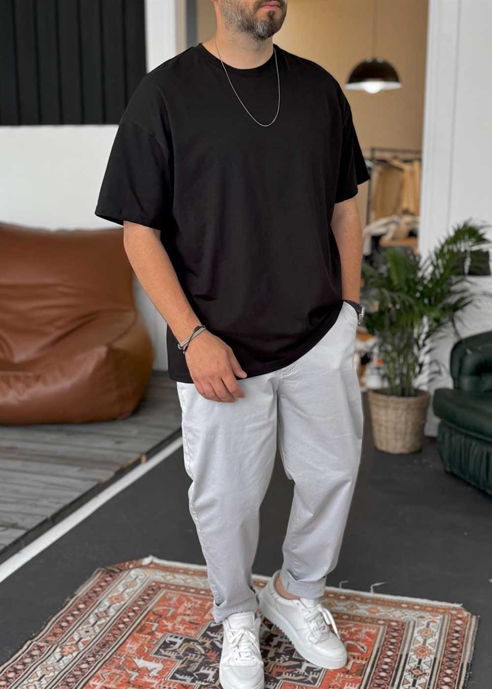 Basic Oversized T-Shirt – Μαύρο – 2