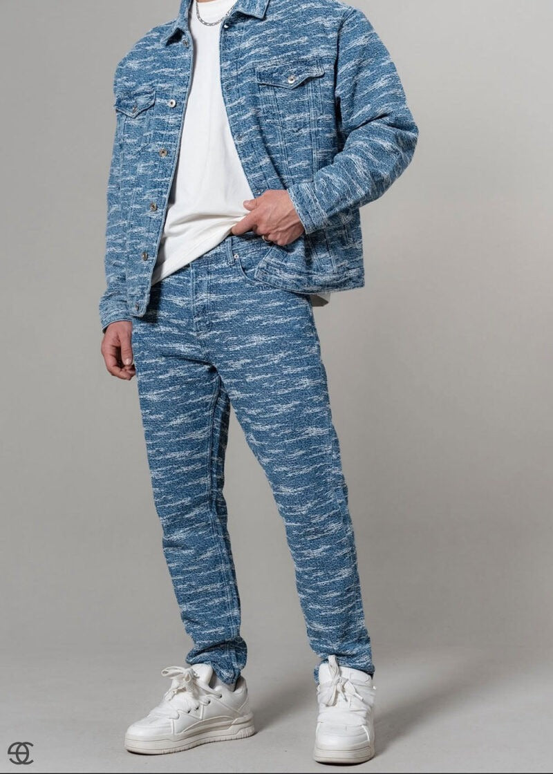 Signature Textured Denim Σετ – Μπλε – 2