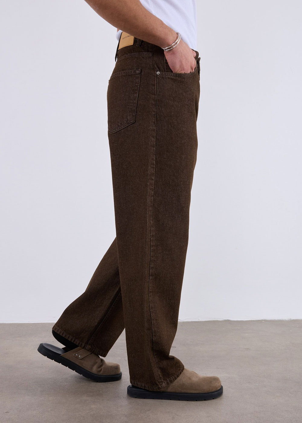 Relaxed Baggy Denim Παντελόνι – Καφέ – 7