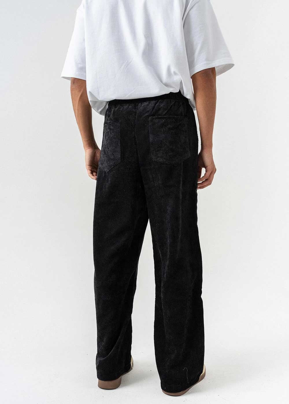 Minimal Premium Κοτλέ Baggy Παντελόνι – Μαύρο – 7