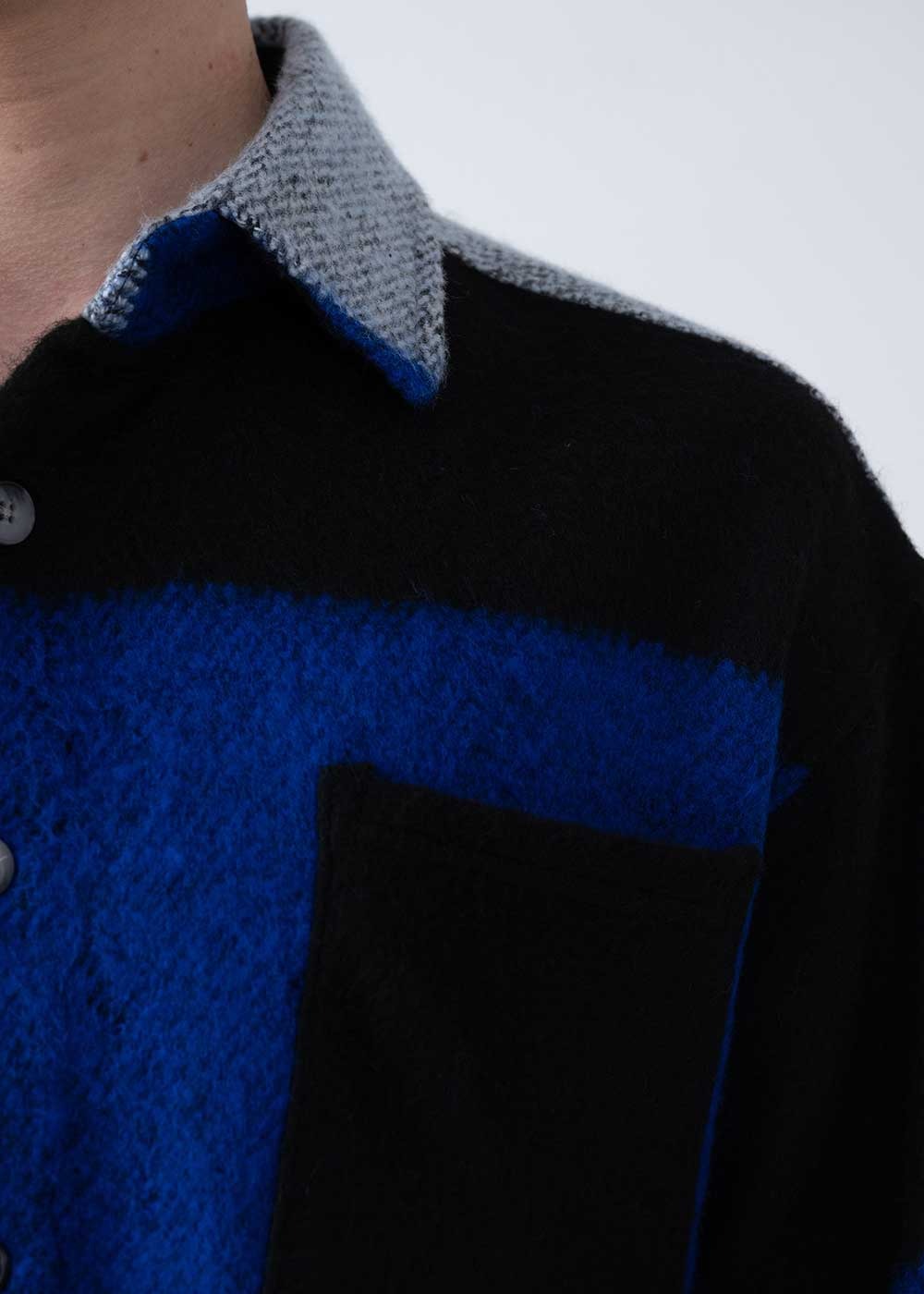 Colorblock Πουκάμισο Με Τσέπη - Μπλε – 3