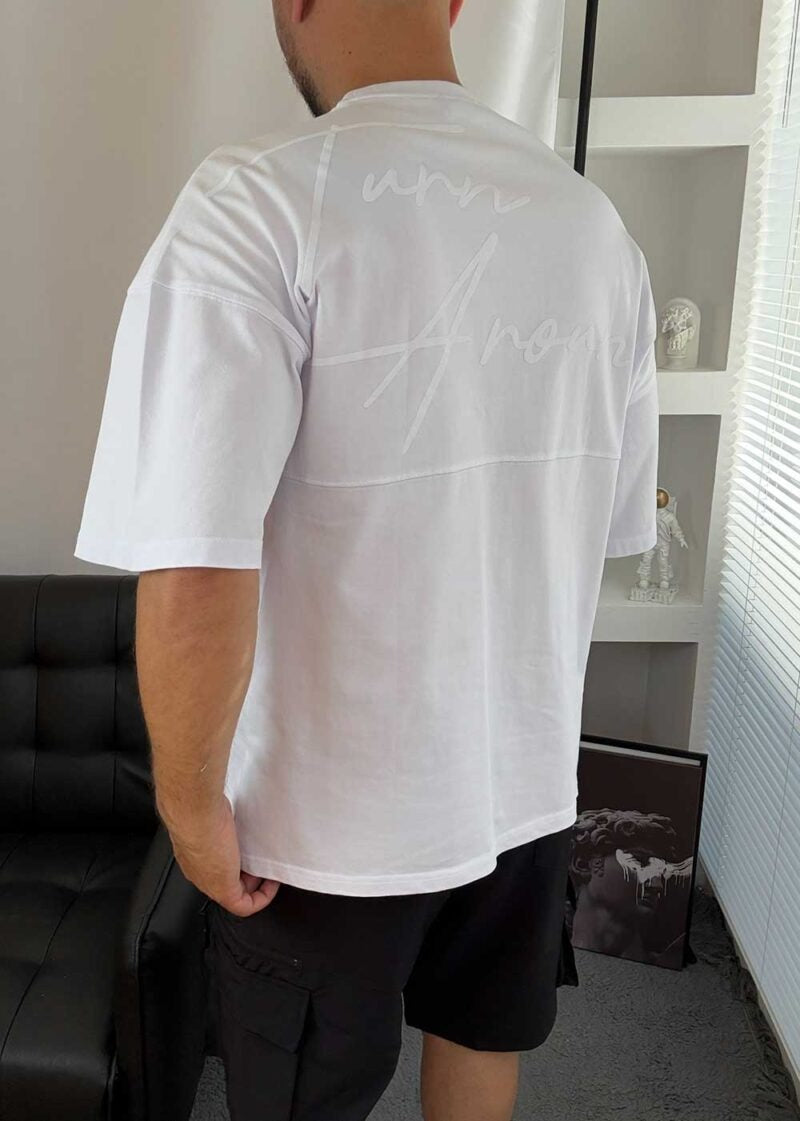 Turn Around T-Shirt με Καλλιγραφικά – Λευκό – 6