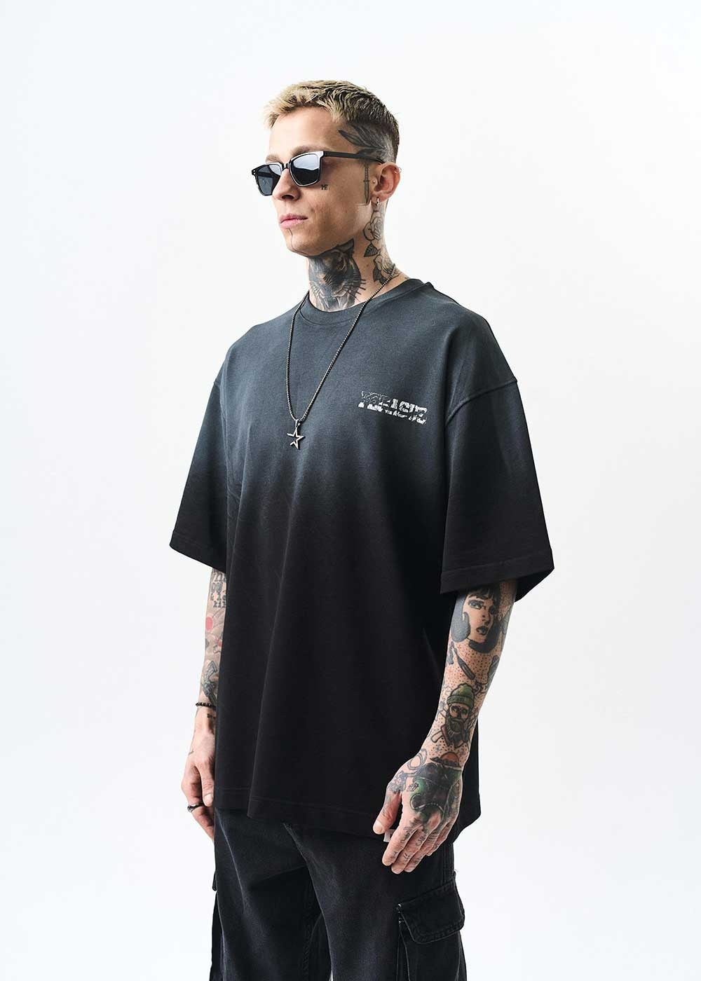 Pegasus Oversized T-Shirt Με Εφέ Πλυσίματος - Μαύρο – 2