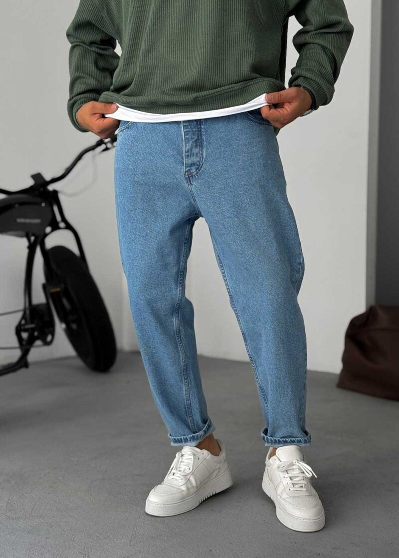 Basic Παντελόνι Τζιν Loose Fit - Ανοιχτό Μπλε