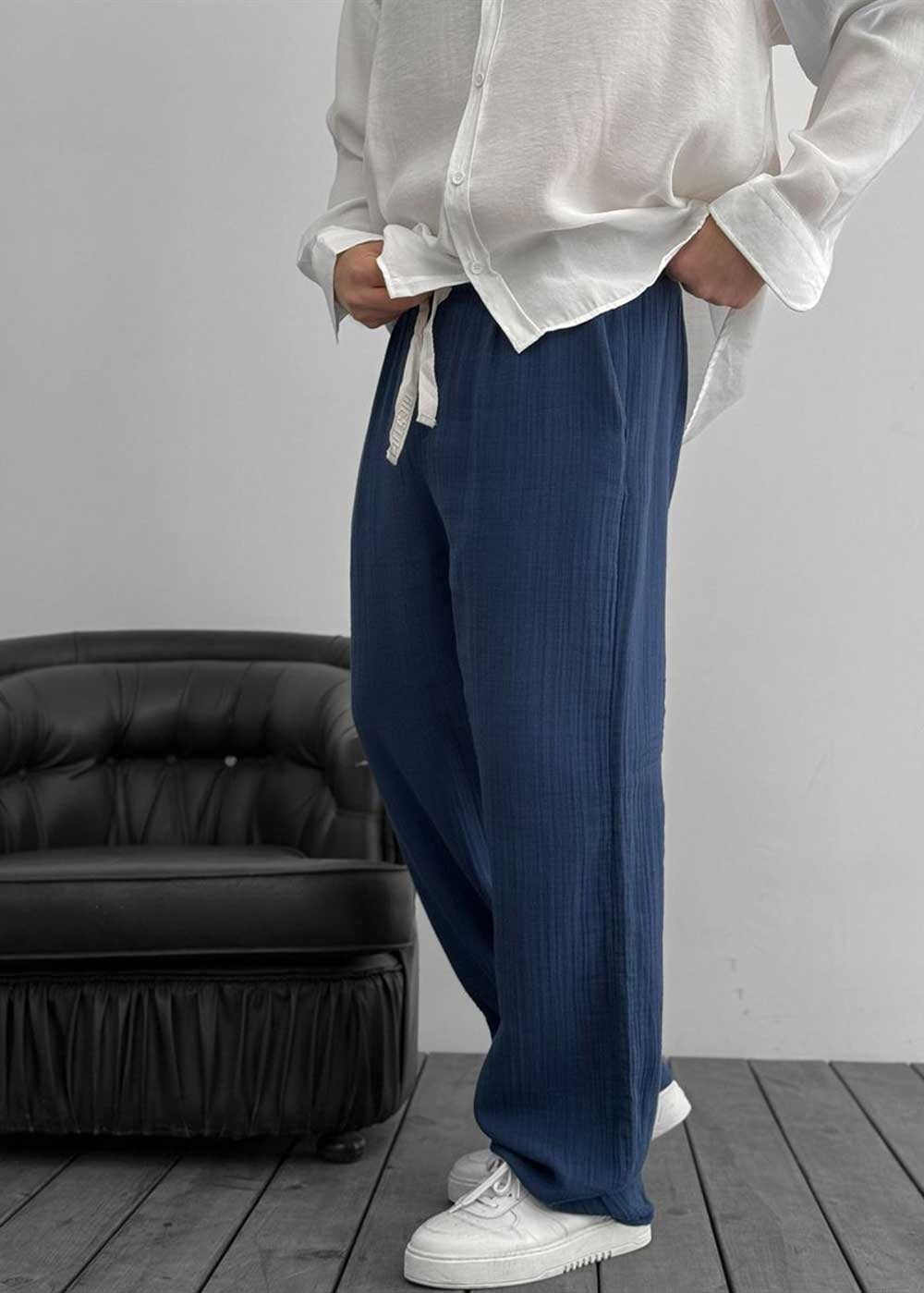 Παντελόνι Baggy Muslin Breeze – Navy Blue – 7