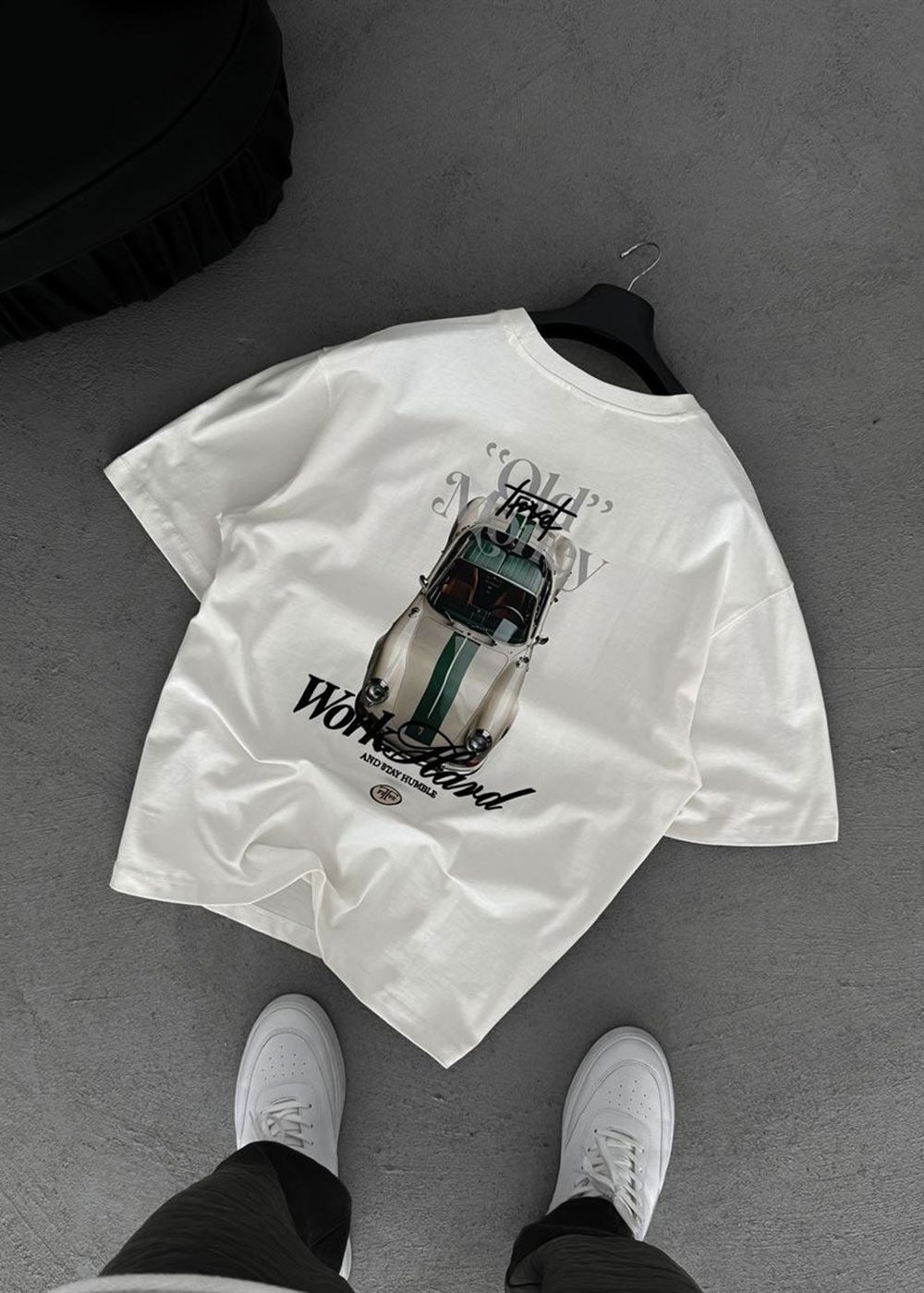 Oversized Old Money T-Shirt με Print Πλάτης – Λευκό – 7
