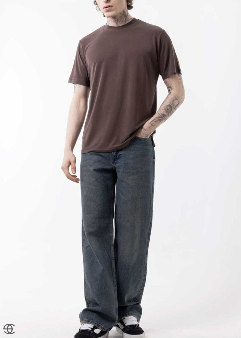 Modal Suprem T-Shirt Κανονικής Γραμμής – Καφέ – 5