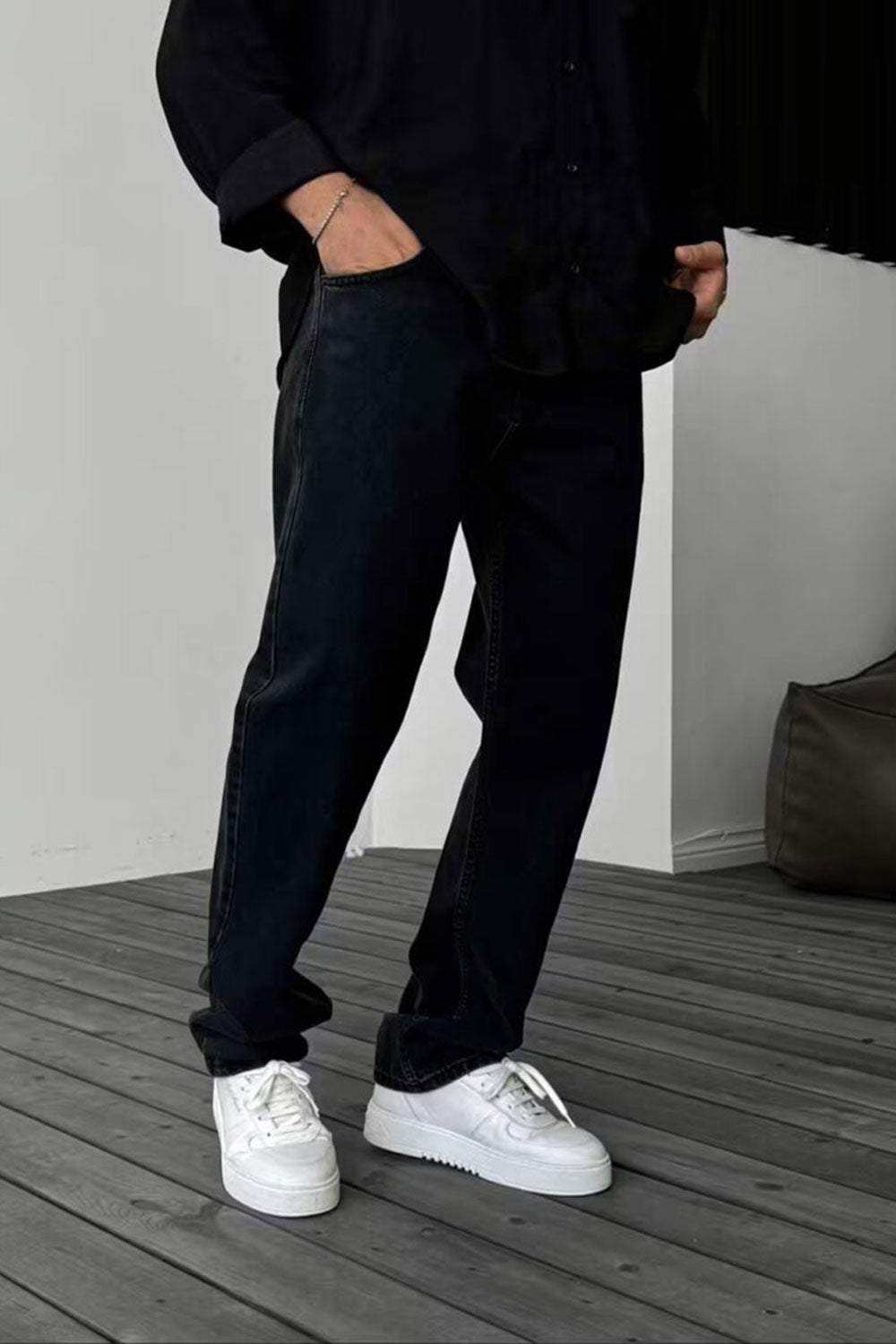 Baggy Τζιν Παντελόνι Total Black – Μαύρο