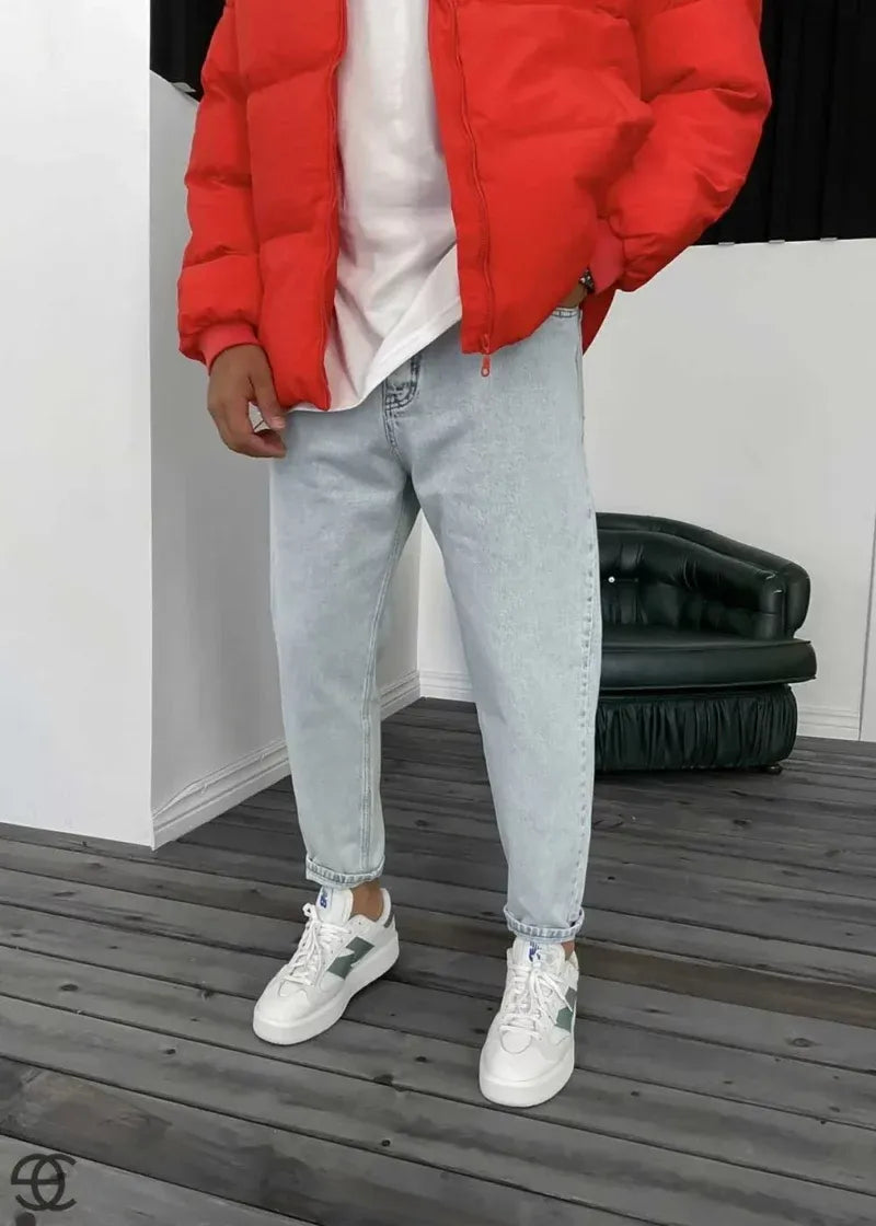 Basic Παντελόνι Τζιν Loose Fit– Γκρι Του  Παγου – 3