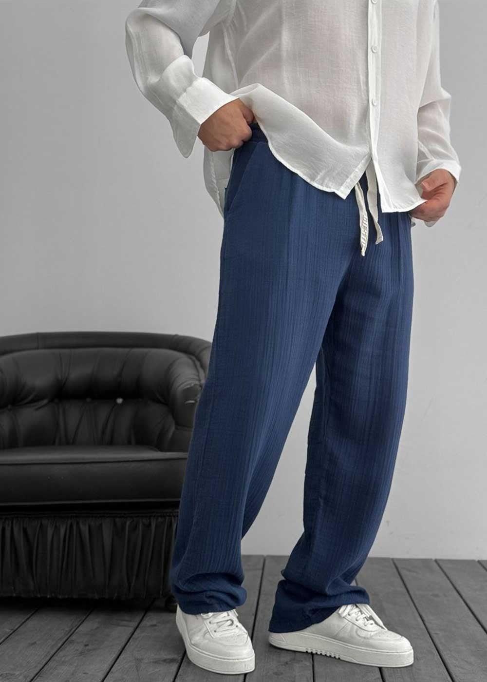 Παντελόνι Baggy Muslin Breeze – Navy Blue – 8