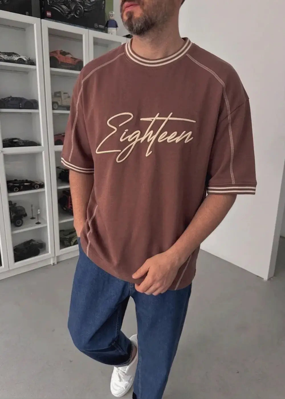 Oversized T-Shirt Eighteen- Μπορντό