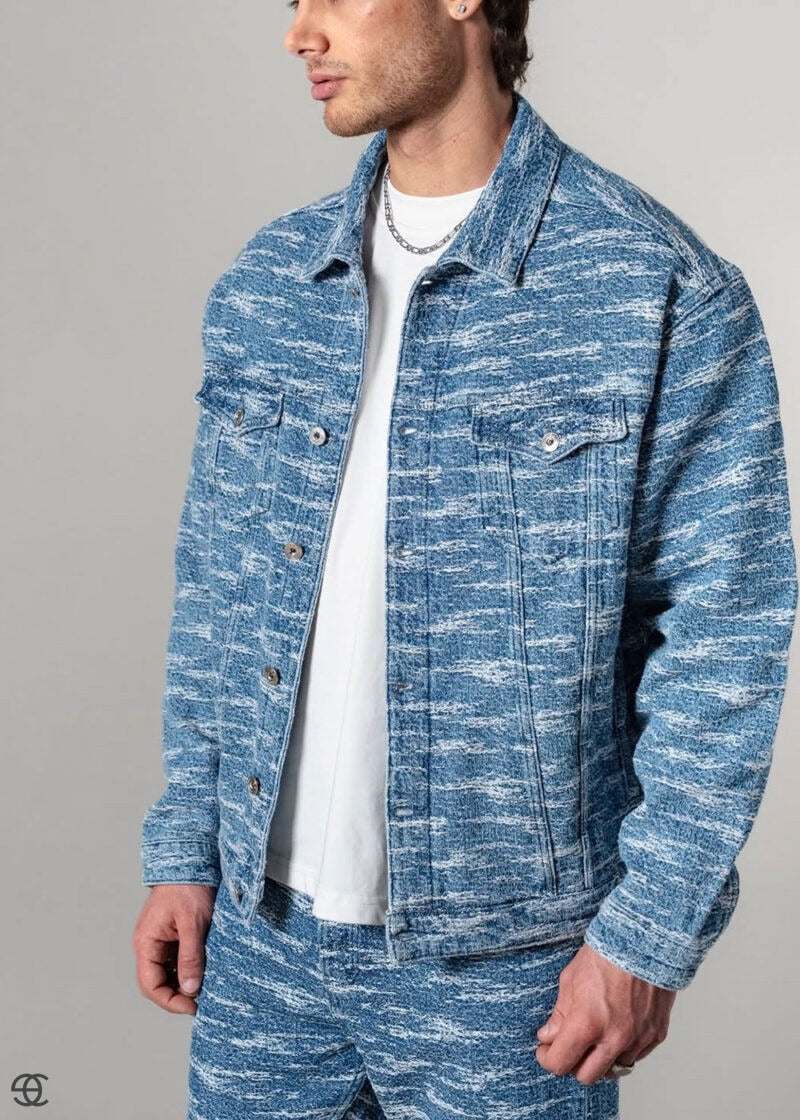 Signature Textured Denim Σετ – Μπλε – 3