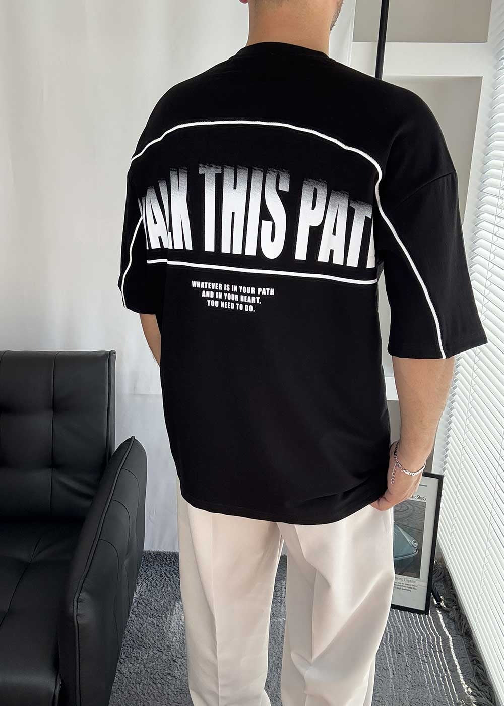 Walk this Path Oversized T-Shirt Ρέλι – Μαύρο – 5
