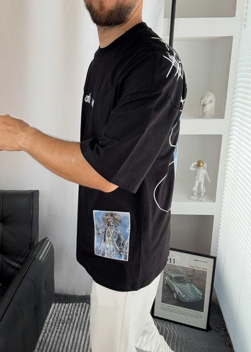 Calm Down Oversized T-Shirt – Μαύρο – 6