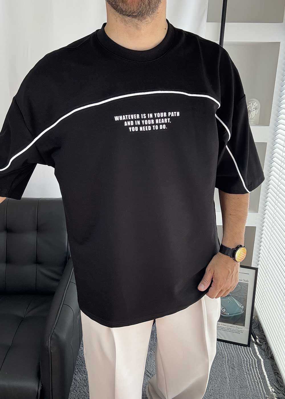 Walk this Path Oversized T-Shirt Ρέλι – Μαύρο – 6