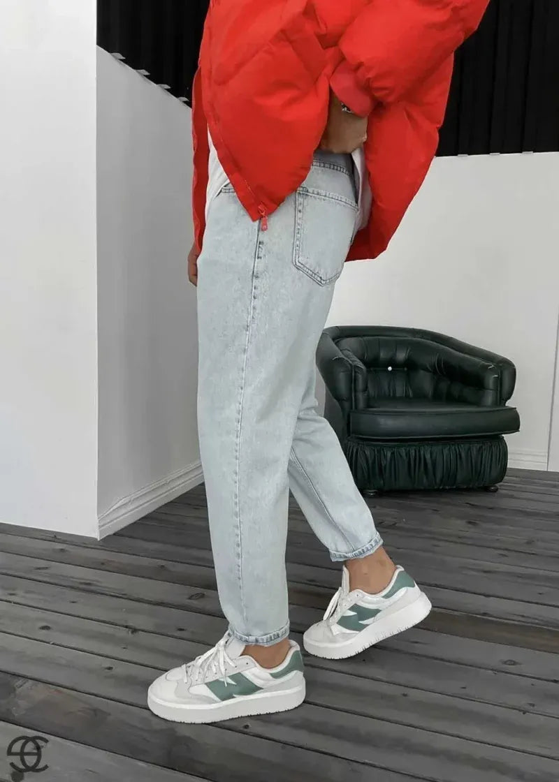 Basic Παντελόνι Τζιν Loose Fit– Γκρι Του  Παγου – 2