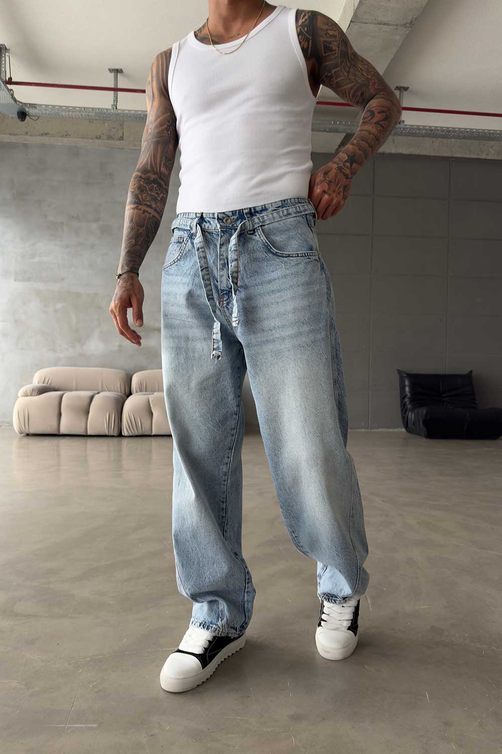 Παντελόνι Denim Urban Relax Baggy Studio – Ανοιχτό Μπλε