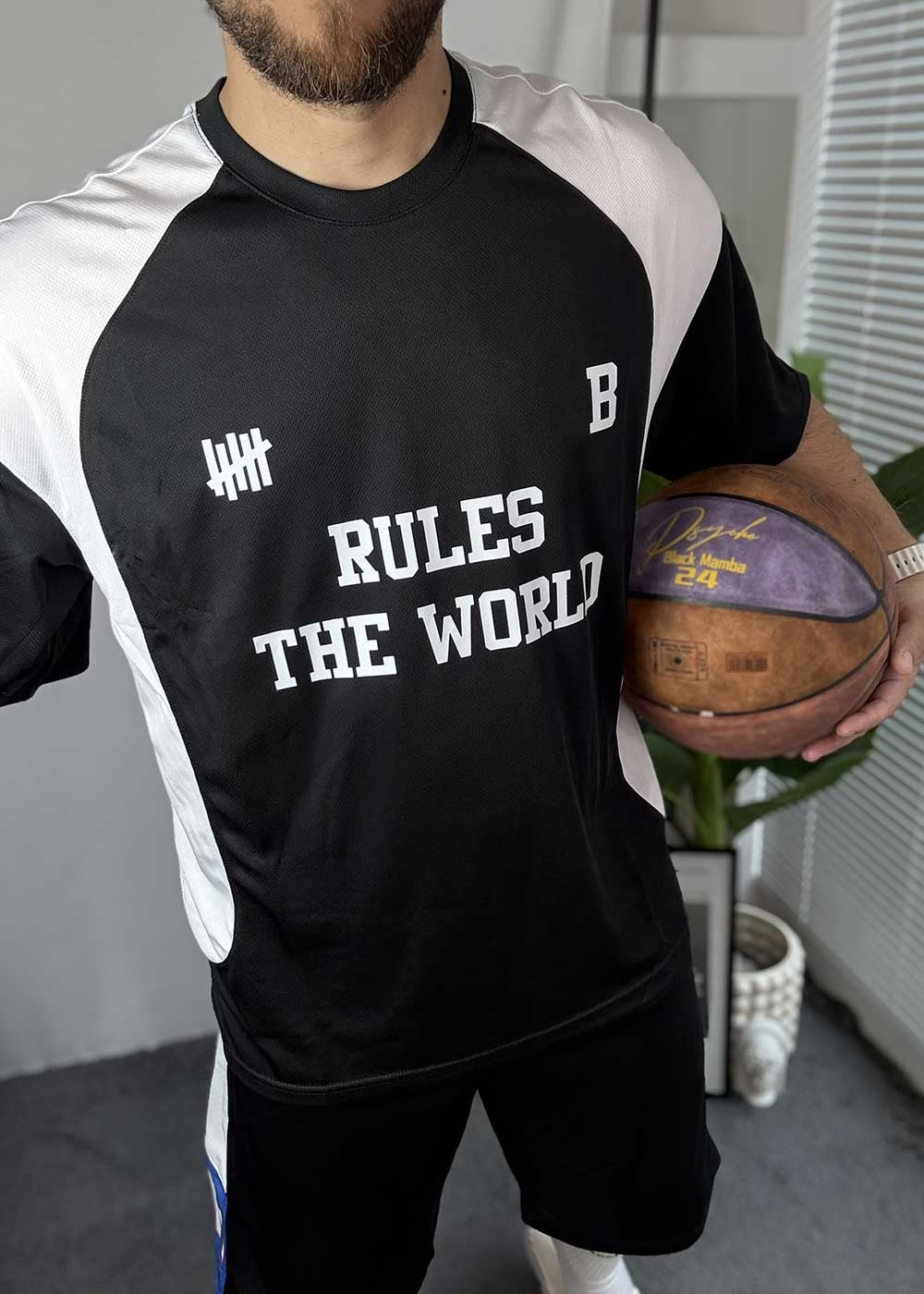 Αθλητικό Σετ Tshirt και Βερμούδα Rules the World – Μαύρο – 11