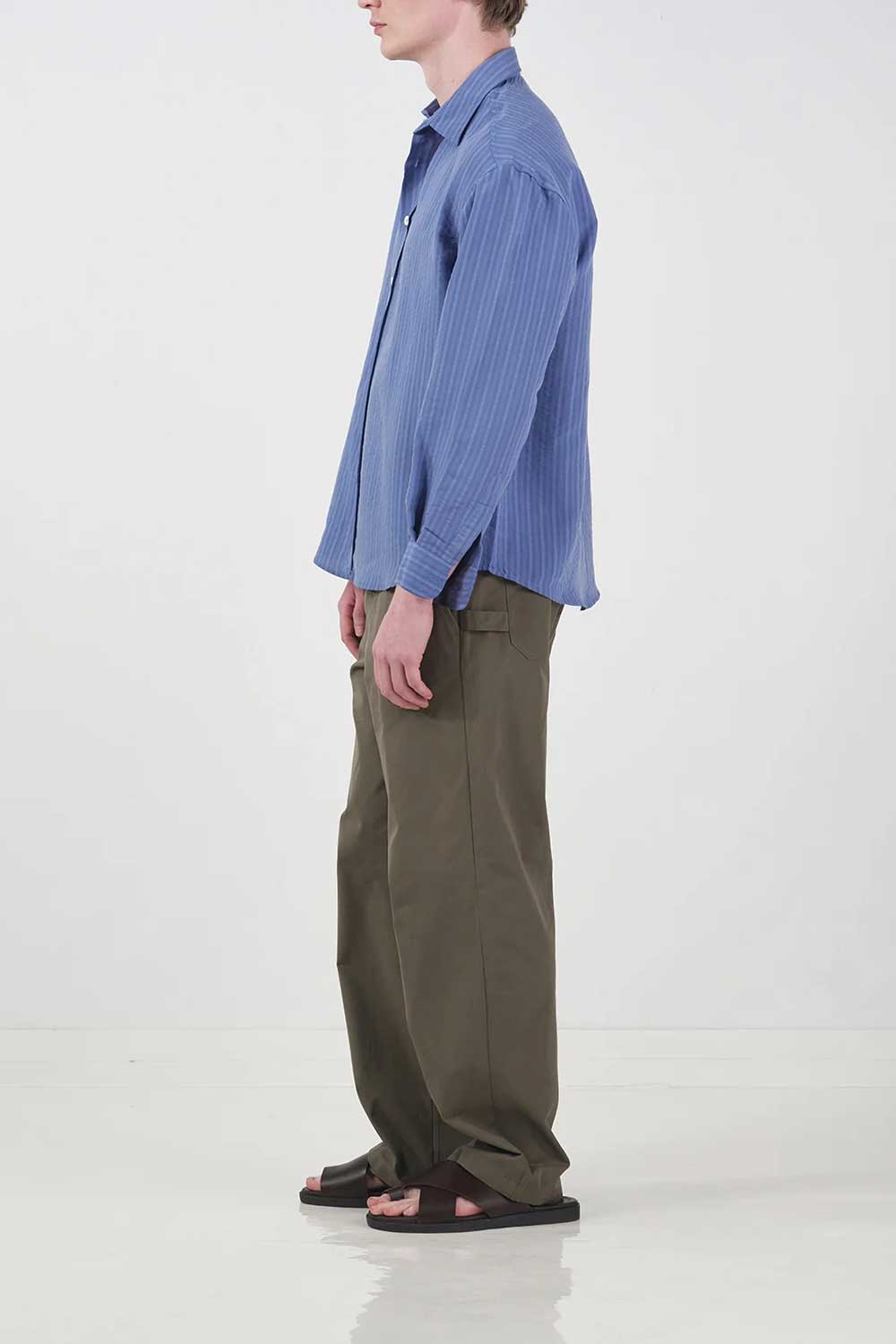 Πουκάμισο Oversized Modal Vertical Stripe Studio – Μπλε