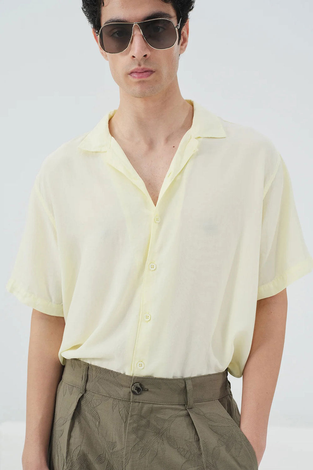 Πουκάμισο Tencel Urban Resort Studio – Κίτρινο