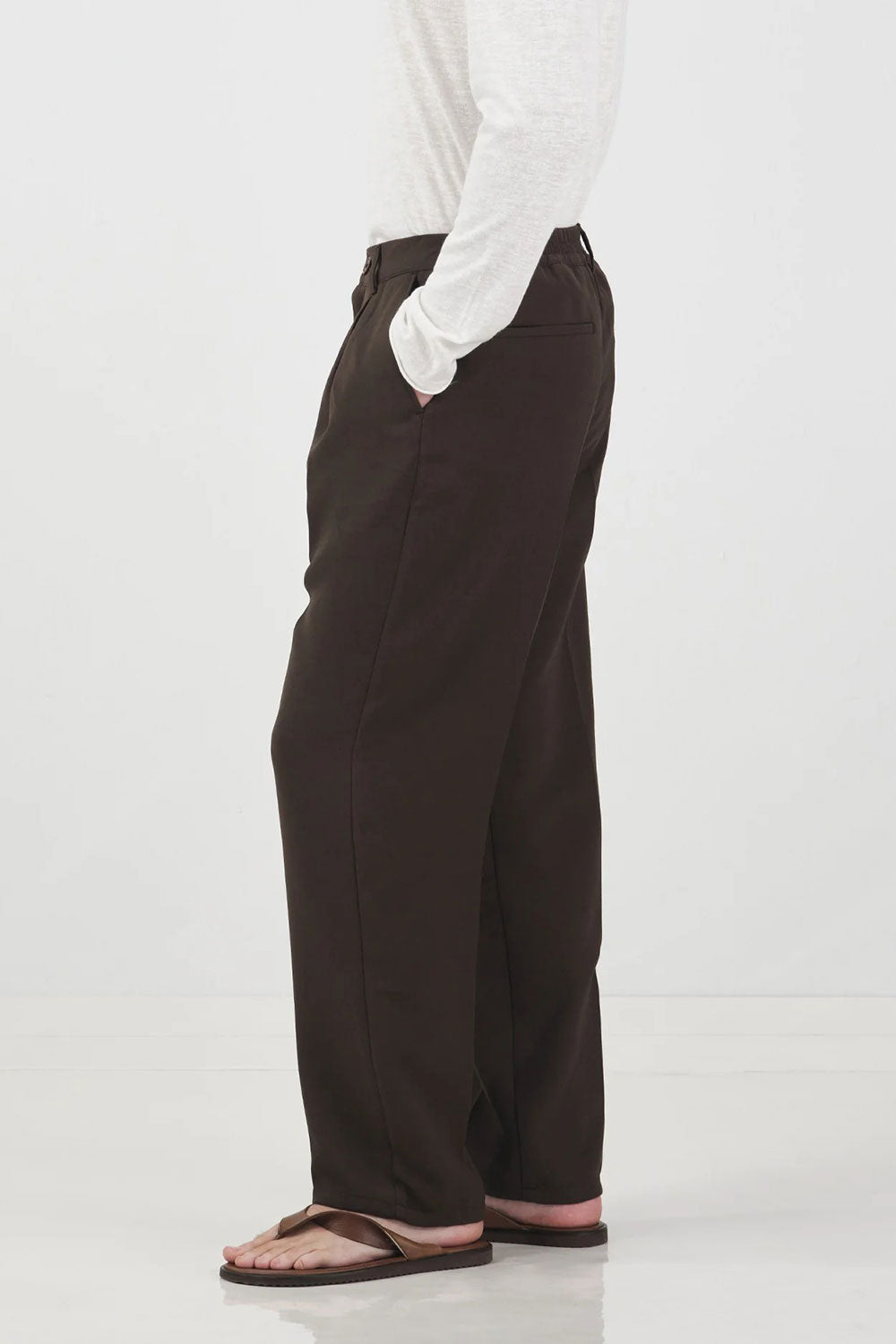 Παντελόνι Tailored Smart Pleated Studio – Καφέ
