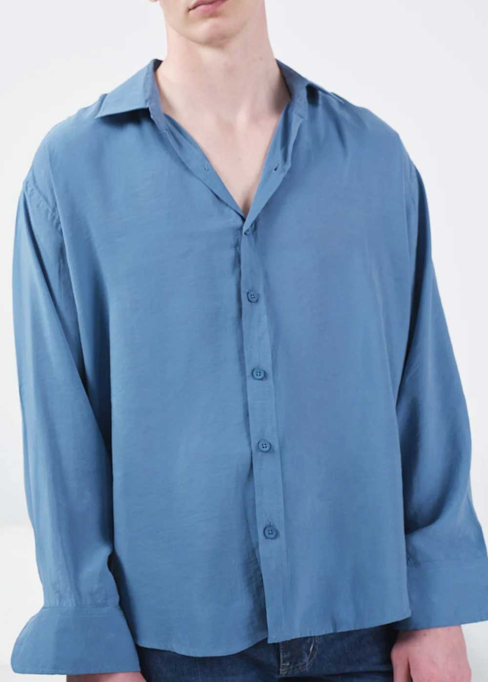GG Oversized Modal Πουκάμισο – Πετρόλ