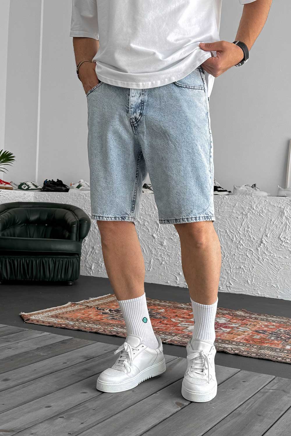 Βερμούδα Denim Relaxed Studio – Γαλάζιο Του Πάγου