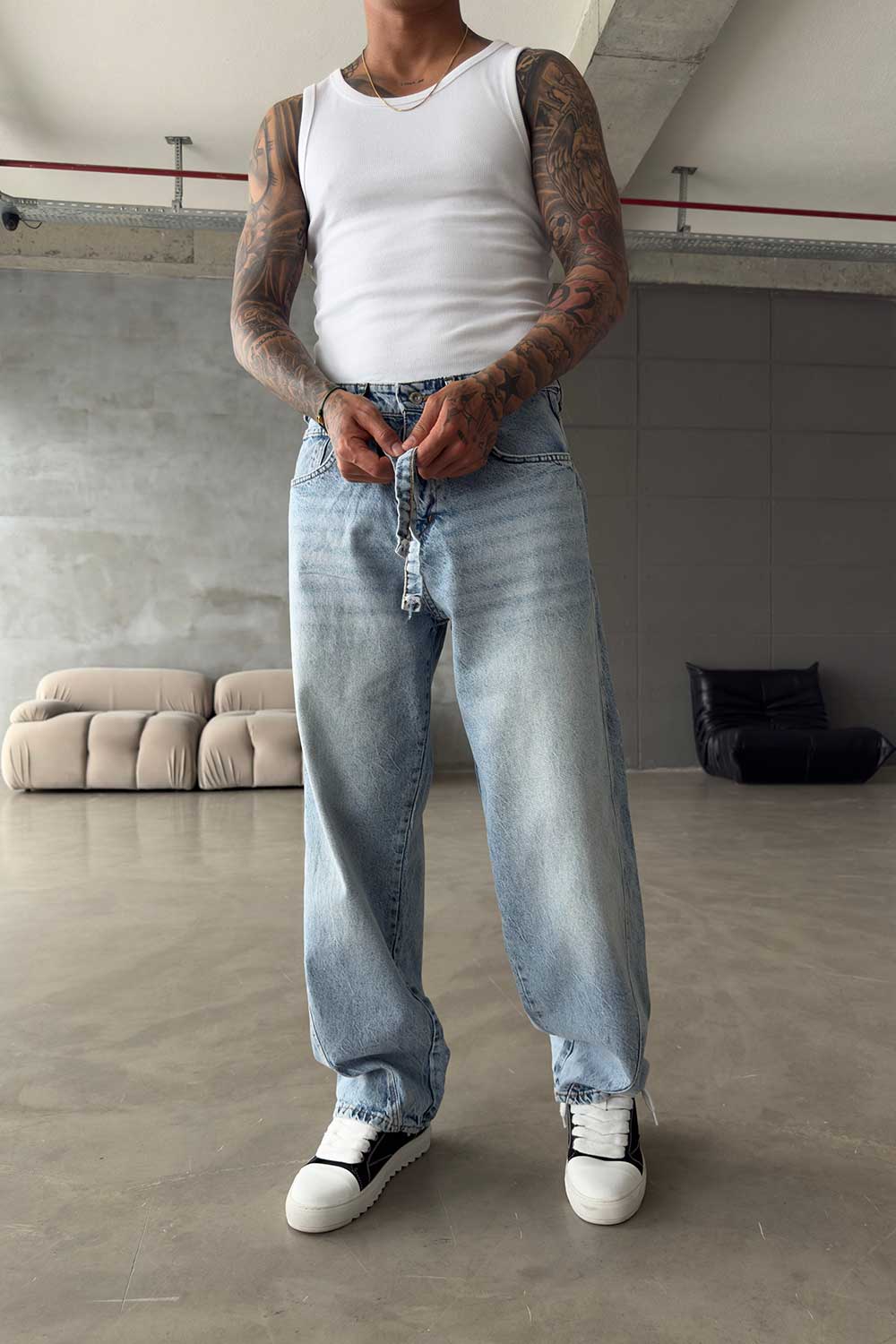 Παντελόνι Denim Urban Relax Baggy Studio – Ανοιχτό Μπλε