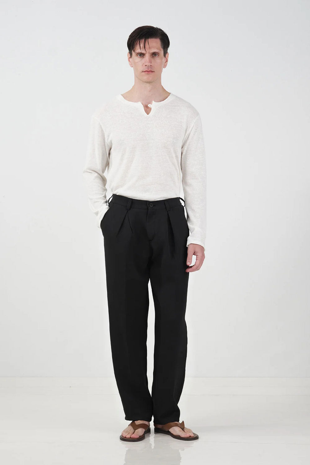 Παντελόνι Tailored Smart Pleated Studio – Μαύρο