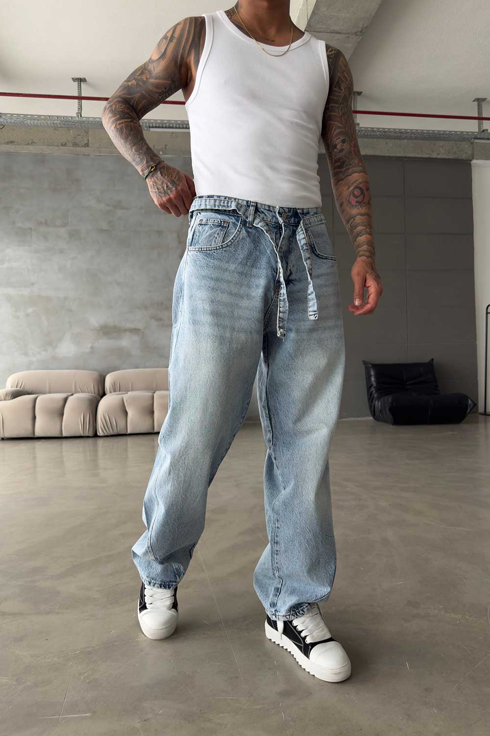 Παντελόνι Denim Urban Relax Baggy Studio – Ανοιχτό Μπλε